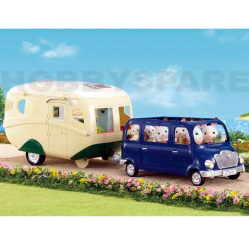  Sylvanian Families NEW SYLVANIAN FAMILIES CARAVAN + BLUEBELL SEVEN SEATER BUS COMBO SET 5045 4699