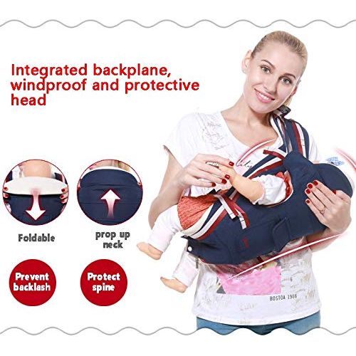  Sylvie & Leo 7 in 1 Ergonomic Baby Carrier, 2019 Newest Style, Soft Baby Carrier, Carrier for Infant up to 35lbs, Carrier All Carry Position for Infants Babies Toddlers with Hip Seat/Hood All S