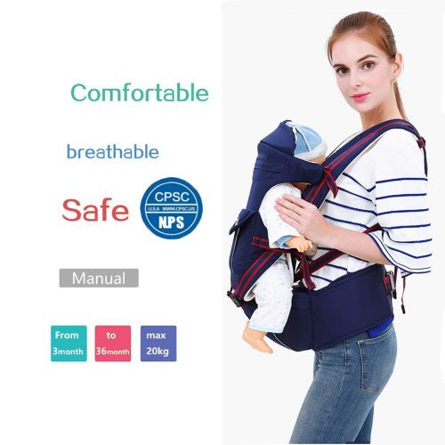  Sylvie & Leo 7 in 1 Ergonomic Baby Carrier, 2019 Newest Style, Soft Baby Carrier, Carrier for Infant up to 35lbs, Carrier All Carry Position for Infants Babies Toddlers with Hip Seat/Hood All S