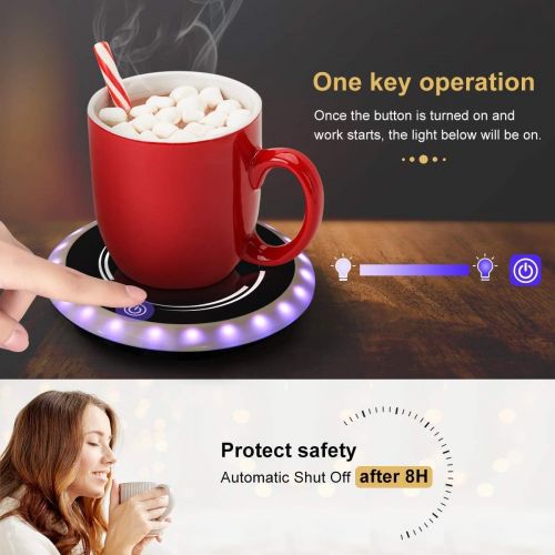  [아마존베스트]Symani Coffee Mug Warmer - Smart Wax Candle Warmer with Auto Shut Off for Home Office Desk Use, Electric Hot Plate with Touch Control,Mugs Warmer with Light for Beverage Cocoa Tea