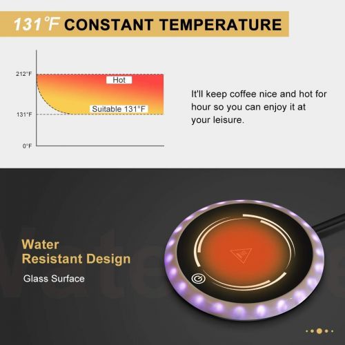  [아마존베스트]Symani Coffee Mug Warmer - Smart Wax Candle Warmer with Auto Shut Off for Home Office Desk Use, Electric Hot Plate with Touch Control,Mugs Warmer with Light for Beverage Cocoa Tea