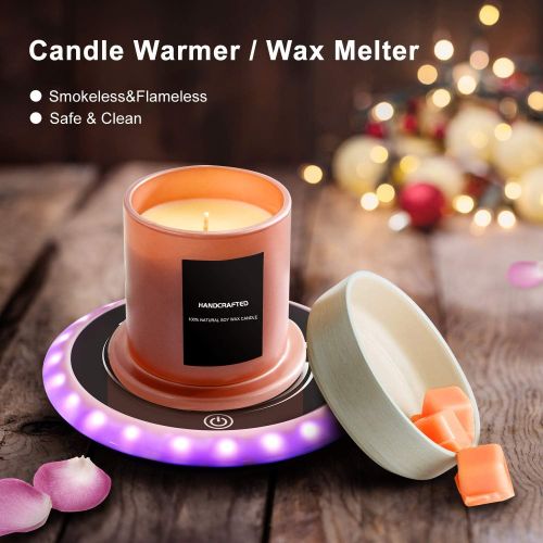  [아마존베스트]Symani Coffee Mug Warmer - Smart Wax Candle Warmer with Auto Shut Off for Home Office Desk Use, Electric Hot Plate with Touch Control,Mugs Warmer with Light for Beverage Cocoa Tea