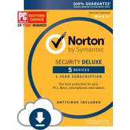 Symantec Norton Security Deluxe  5 Devices, 1 Year Pre-Paid Subscription, Renews automatically for uninterrupted protection [PC/Mac/Mobile Download]