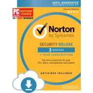 Symantec Norton Security Deluxe  3 Devices, 1 Year Pre-Paid Subscription, Renews automatically for uninterrupted protection [PC/Mac/Mobile Download]