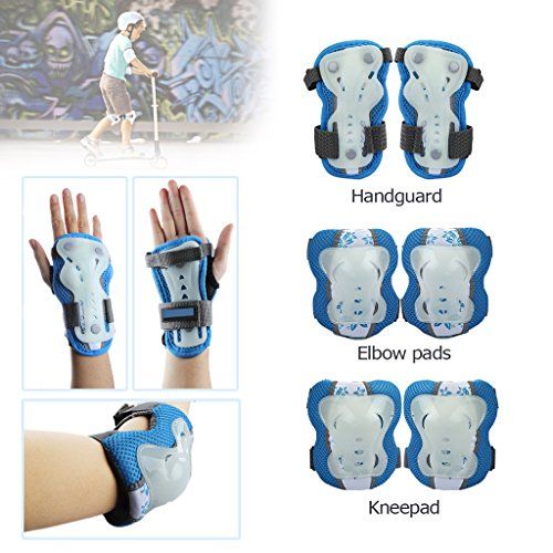  SymbolLife Kids Cycling Helmet with Protective Gear Set, 6pcs Knee and Elbow Pads with Wrist Guards for Outdoor Multi-Sports Rollerblading, Skating, Football, Volleyball, Skateboar