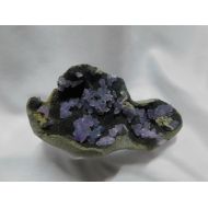 Symbolsfromthesource RESERVED FOR KARIN****Do not purchase***Amethyst and a little calcite on druzy gray chalcedony, chalcedony, mineral specimen