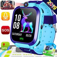 Symfury Kids Phone Smart Watch Boys Girls 2019 Upgrade GPS Tracker 2 Way Call Wrist Watch 1.44 HD Touch Camera Games SOS Anti Lost Children Fitness Tracker Alarm Clock Holiday Toy New Year