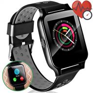 Symfury 1.54 Touch Smart Watch Fitness Tracker with Blood Pressure Heart Rate Monitor Sport Wristband Kids Pedometer Men Women Bluetooth Phone Call SMS Camera Music for Android iOS Valenti