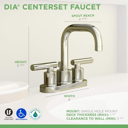  Symmons SLC-3512-STN-1.5 Dia 4 in. Centerset 2-Handle Bathroom Faucet with Drain Assembly in Satin Nickel (1.5 GPM)