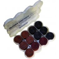 Synco Carrom Coins with Special Box Cover, 24 Carrom Board Coins (11 White 11 Black 2 Red) (Premia in PVC Box)