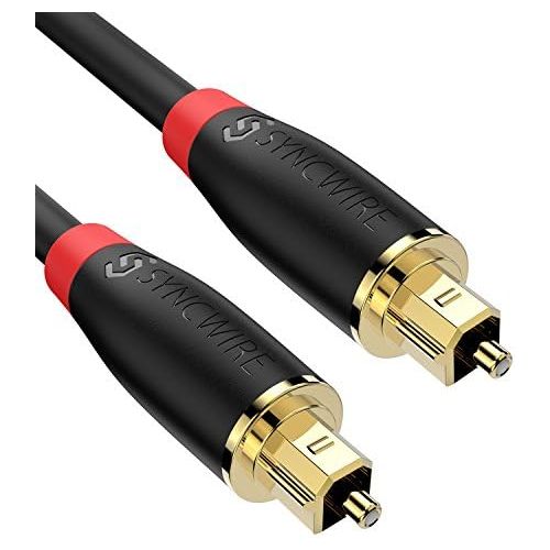  [아마존베스트]Digital Optical Audio Cable Toslink Cable - [24K Gold-Plated, Ultra-Durable] Syncwire Fiber Optic Male to Male Cord for Home Theater, Sound Bar, TV, PS4, Xbox, Playstation & More -