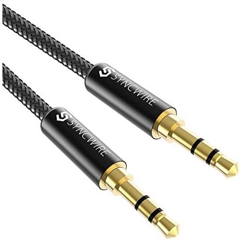  [아마존베스트]Syncwire 3.5mm Nylon Braided Aux Cable (3.3ft/1m,Hi-Fi Sound), Audio Auxiliary Input Adapter Male to Male AUX Cord for Headphones, Car, Home Stereos, Speaker, iPhone, iPad, iPod, E