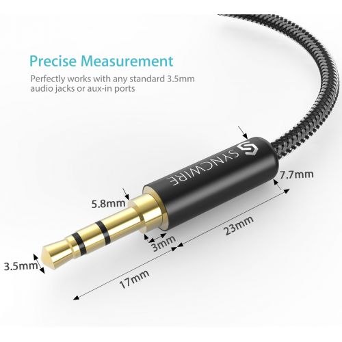  [아마존베스트]Syncwire 3.5mm Nylon Braided Aux Cable (3.3ft/1m,Hi-Fi Sound), Audio Auxiliary Input Adapter Male to Male AUX Cord for Headphones, Car, Home Stereos, Speaker, iPhone, iPad, iPod, E