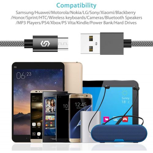  [아마존베스트]Micro USB Cable Android Charger - Syncwire [2-Pack 3.3ft] Super-Durable Nylon Braided Fast Sync&Charging Cord for Samsung Galaxy S7 Edge/S7/S6, HTC, LG, Sony, Xbox One, PS4 & More