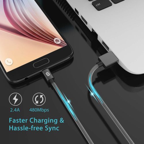  [아마존베스트]Micro USB Cable Android Charger - Syncwire [2-Pack 3.3ft] Super-Durable Nylon Braided Fast Sync&Charging Cord for Samsung Galaxy S7 Edge/S7/S6, HTC, LG, Sony, Xbox One, PS4 & More