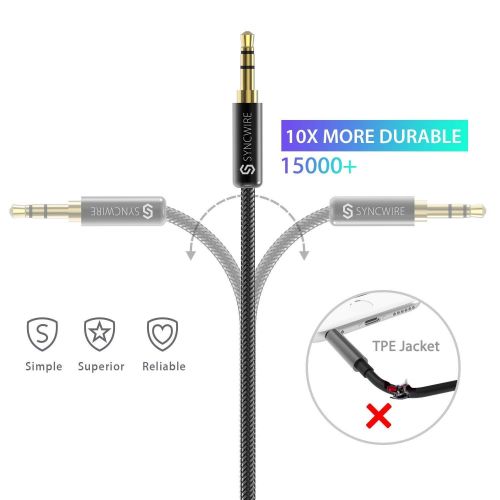  [아마존 핫딜]  [아마존핫딜]Syncwire Aux Kabel 3.5mm Audio Kabel - 1m Klinkenkabel fuer Kopfhoerer, Apple iPhone iPod iPad, Echo Dot, Heim/KFZ Stereoanlagen, Smartphones, MP3 Player und Mehr - Nylon