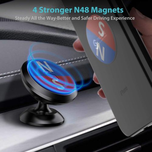  [아마존베스트]Magnetic Phone Car Mount, Syncwire Universal Car Phone Holder for Dashboard, Cell Phone Car Kits, 360° Adjustable Magnet Cell Phone Mount Compatible with iPhone, Samsung, LG, GPS,