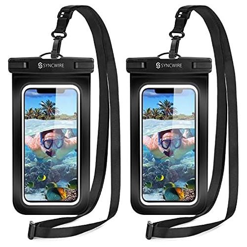  [아마존베스트]Syncwire Waterproof Phone Pouch [2-Pack] - Universal IPX8 Cell Phone Waterproof Case Dry Bag Protector with Lanyard for Taking Pictures Compatible with iPhone, Samsung and More Up