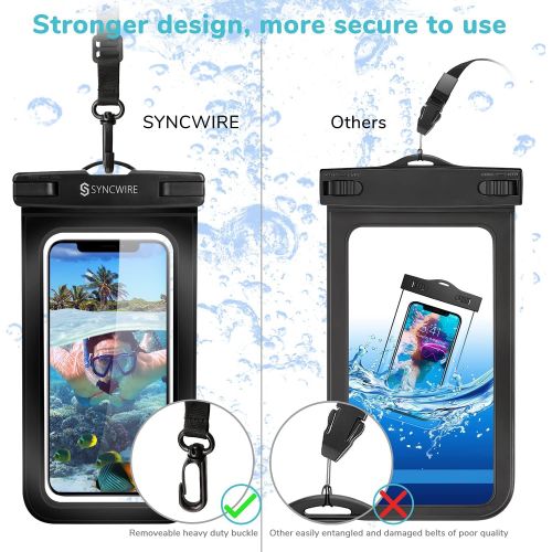  [아마존베스트]Syncwire Waterproof Phone Pouch [2-Pack] - Universal IPX8 Cell Phone Waterproof Case Dry Bag Protector with Lanyard for Taking Pictures Compatible with iPhone, Samsung and More Up