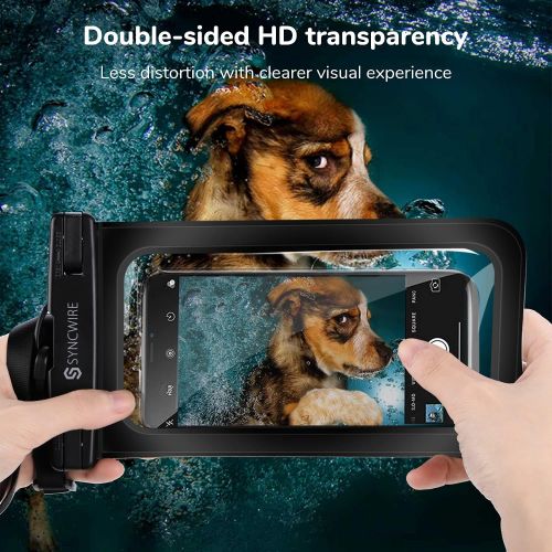  [아마존베스트]Syncwire Waterproof Phone Pouch [2-Pack] - Universal IPX8 Cell Phone Waterproof Case Dry Bag Protector with Lanyard for Taking Pictures Compatible with iPhone, Samsung and More Up