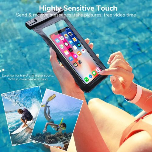  [아마존베스트]Syncwire Waterproof Phone Pouch [2-Pack] - Universal IPX8 Cell Phone Waterproof Case Dry Bag Protector with Lanyard for Taking Pictures Compatible with iPhone, Samsung and More Up
