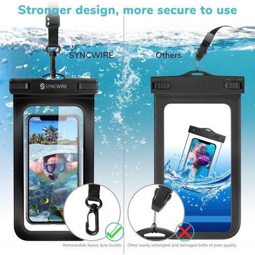  [아마존베스트]Syncwire Waterproof Phone Pouch [2-Pack] - Universal IPX8 Waterproof Phone Case Dry Bag with Lanyard Compatible with iPhone 11 Pro XS MAX XR X 8 7 6 Plus SE 5s Samsung S10+ and Mor