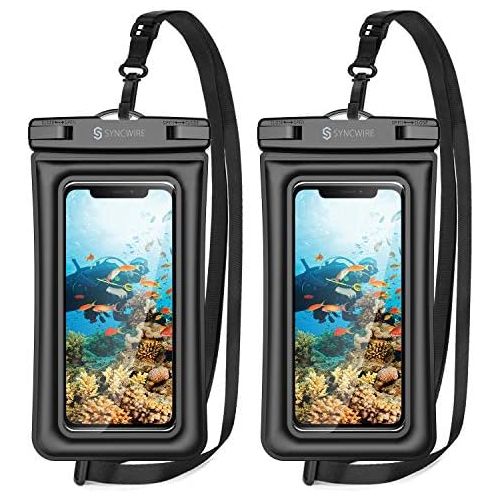  [아마존베스트]Syncwire Waterproof Phone Pouch, 2 Pack IPX8 Universal Waterproof Case Underwater Dry Bag Compatible with iPhone 11 Pro XS Max XR X 8 7 6s Plus SE Galaxy S10 S9 Note 10 Google Pixe