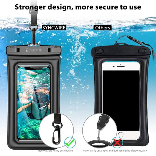  [아마존베스트]Syncwire Waterproof Phone Pouch, 2 Pack IPX8 Universal Waterproof Case Underwater Dry Bag Compatible with iPhone 11 Pro XS Max XR X 8 7 6s Plus SE Galaxy S10 S9 Note 10 Google Pixe