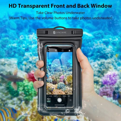  [아마존베스트]Syncwire Waterproof Phone Pouch, 2 Pack IPX8 Universal Waterproof Case Underwater Dry Bag Compatible with iPhone 11 Pro XS Max XR X 8 7 6s Plus SE Galaxy S10 S9 Note 10 Google Pixe