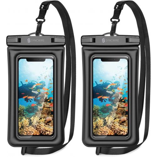  [아마존베스트]Syncwire Waterproof Phone Pouch, 2 Pack IPX8 Universal Waterproof Case Underwater Dry Bag Compatible with iPhone 11 Pro XS Max XR X 8 7 6s Plus SE Galaxy S10 S9 Note 10 Google Pixe