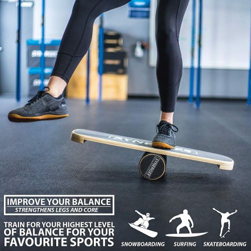  Synergee Balance Board  Challenges Core & Stabilizers  for Surf, Snowboard, Skateboard, Functional Training  Balance, Stability, Full-Body Strength Workout