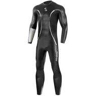 Synergy Triathlon Wetsuit - Mens Hybrid Fullsleeve Smoothskin Neoprene for Open Water Swimming Ironman Approved
