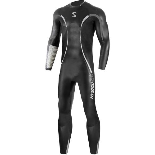  Synergy Triathlon Wetsuit - Mens Hybrid Fullsleeve Smoothskin Neoprene for Open Water Swimming Ironman Approved