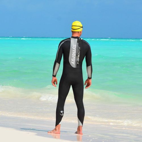  Synergy Triathlon Wetsuit - Mens Hybrid Fullsleeve Smoothskin Neoprene for Open Water Swimming Ironman Approved