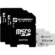Synergy Digital 64GB Micro SDXC Secure Digital UHS-I Memory Cards, Compatible with SOLOSHOT Optic65 Camcorder - Class 10, U1, 100MB/s, 300 Series - Pack of 3
