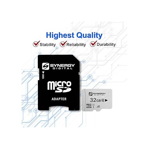  Synergy Digital 32GB Micro SDHC Secure Digital UHS-I Memory Cards, Compatible with SOLOSHOT SOLOSHOT3 Camcorder - Class 10, U1, 100MB/s, 300 Series - Pack of 10