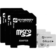 Synergy Digital 64GB Micro SDXC Secure Digital UHS-I Memory Cards, Compatible with SOLOSHOT SOLOSHOT3 Camcorder - Class 10, U1, 100MB/s, 300 Series - Pack of 3