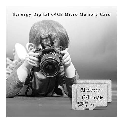  Synergy Digital 64GB Micro SDXC Secure Digital UHS-I Memory Cards, Compatible with SOLOSHOT SOLOSHOT3 Camcorder - Class 10, U1, 100MB/s, 300 Series - Pack of 3