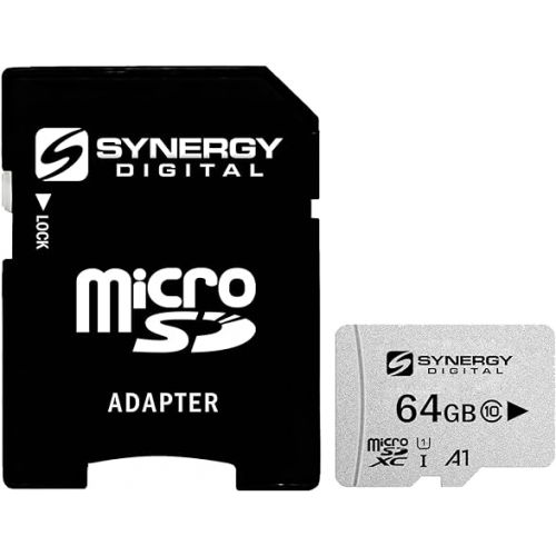  Synergy Digital 64GB Micro SDXC Secure Digital UHS-I Memory Cards, Compatible with SOLOSHOT SOLOSHOT3 Camcorder - Class 10, U1, 100MB/s, 300 Series - Pack of 5