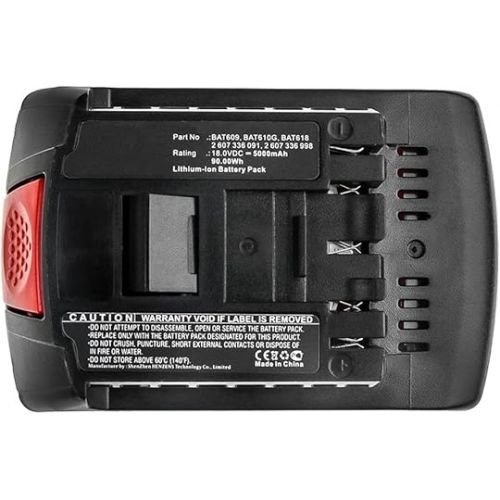  Synergy Digital Power Tool Battery, Compatible with Bosch DDB181 Power Tool, (Li-ion, 18V, 5000mAh) Ultra High Capacity, Replacement for Bosch BAT609 Battery