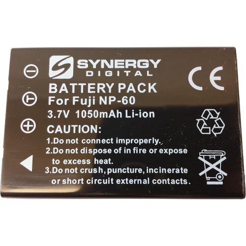  Synergy Digital SDNP60 Lithium-Ion Battery - Rechargeable Ultra High Capacity (3.7V 1050 mAh) - Replacement for Fuji NP-60, Pentax D-L12, Kodak KLIC-5000, Samsung SLB-1037 Batteries For Fujifilm F