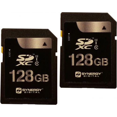  Synergy Digital Camera Memory Cards, Works with Nikon D6 DSLR Digital Camera, 128GB Secure Digital (SDXC) Class 10 Extreme Capacity Memory Cards - 2 Pack