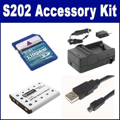  Synergy Digital Nikon Coolpix S202 Digital Camera Accessory Kit Includes: SDENEL10 Battery, SDM-165 Charger, KSD2GB Memory Card, USB8PIN USB Cable