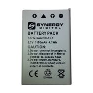 Synergy Digital Camera Battery, Works with Nikon Coolpix P510 Digital Camera, (li-ion, 3.7V, 1100 mAh) Ultra Hi-Capacity, Compatible with Nikon EN-EL5 Battery