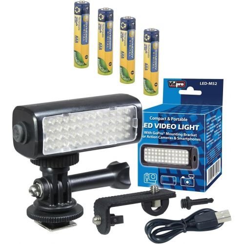  Synergy Digital Lytro Illum Light Field Digital Camera Lighting LED-M52 Mini LED Light for Action Cameras, Camcorders and Phones - Plus a Free Pack of 4 AAA NiMH Rechargable Batteries - 1000mAh