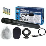 Synergy Digital JVC GZ-MG505 Camcorder External Microphone Vidpro XM-CS Condenser Stereo XY Microphone Kit for DSLR’s, Video camcorders and Audio recorders - with a Pack of 4 AA NiMH Rechargable B