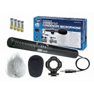Synergy Digital Sony CCD-TR1 Camcorder External Microphone Vidpro XM-CS Condenser Stereo XY Microphone Kit for DSLR’s, Video camcorders and Audio recorders - with a Pack of 4 AA NiMH Rechargable B