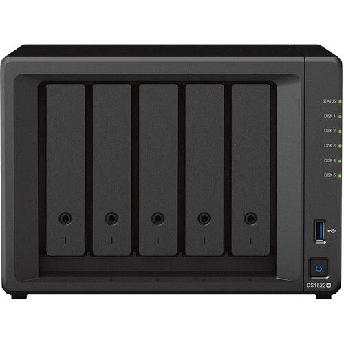  Synology 60TB DiskStation DS1522+ 5-Bay NAS Enclosure Kit with HAT5300 Enterprise Drives (5 x 12TB)