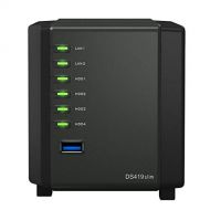 Synology DiskStation DS419slim Compact Desktop NAS Server, Marvell Armada 385 88F6820, 512MB DDR3 Synology SDRAM, 8TB SATA HDDs, Synology DSM Software