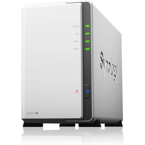  Synology 2 Bay NAS DiskStation DS220j (Diskless), 2-Bay; 512MB DDR4 & Seagate IronWolf 2TB NAS Internal Hard Drive HDD ? Frustration Free Packaging (ST2000VN004)